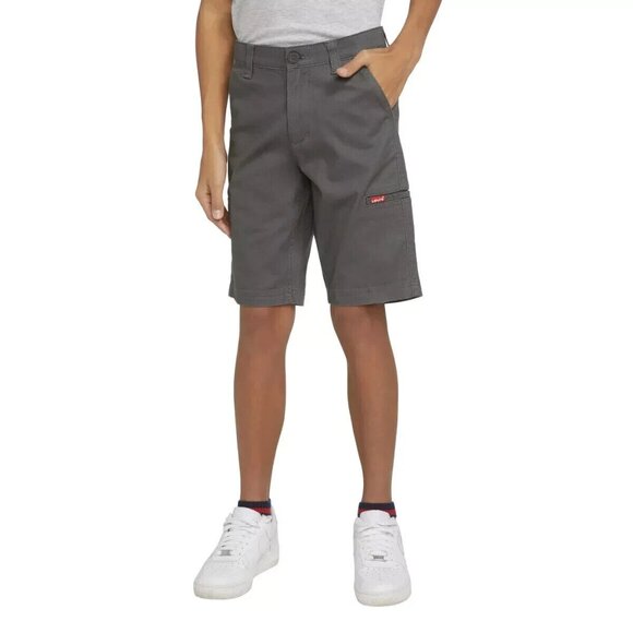Levi's Youth Boys Size 10 Flex Stretch Adjustable Waist Gray Cargo Shorts NWT - Picture 1 of 5